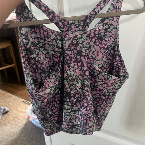 Sage Floral Tank Top with matching leggings in Pink and Purple - Picture 3 of 6